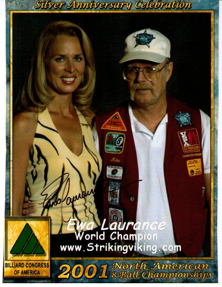 Mike Sprinkle and Ewa Laurance at the 2001 BCA National 8-ball Championships